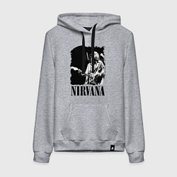 Толстовка-худи хлопковая женская Black Nirvana, цвет: меланж