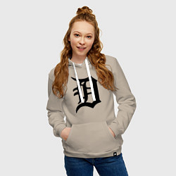 Толстовка-худи хлопковая женская Detroit Tigers, цвет: миндальный — фото 2