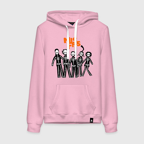Женская толстовка-худи Misfits Skeletons / Светло-розовый – фото 1