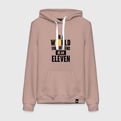 Толстовка-худи хлопковая женская Be A Eleven, цвет: пыльно-розовый