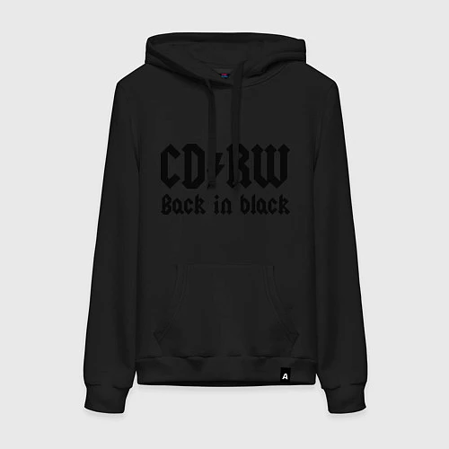 Женская толстовка-худи CD RW - Back in black / Черный – фото 1