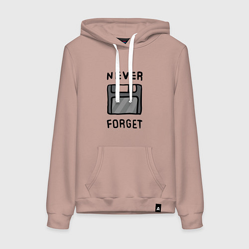 Женская толстовка-худи Never Forget / Пыльно-розовый – фото 1