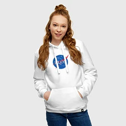Толстовка-худи хлопковая женская Elon NASA, цвет: белый — фото 2
