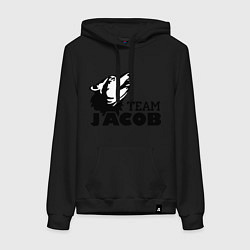 Толстовка-худи хлопковая женская Jacob team logo, цвет: черный