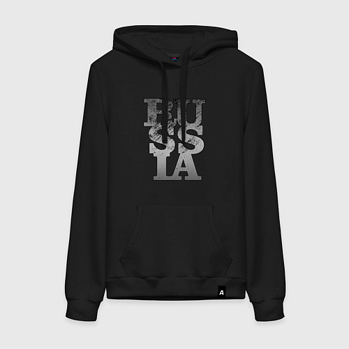 Женская толстовка-худи Russia style / Черный – фото 1