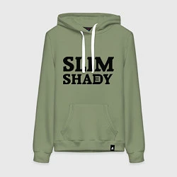 Толстовка-худи хлопковая женская Slim Shady: Big E, цвет: авокадо