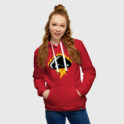 Толстовка-худи хлопковая женская Тучка Аниме, цвет: красный — фото 2