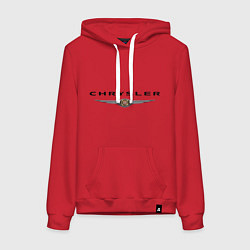 Толстовка-худи хлопковая женская Chrysler logo, цвет: красный