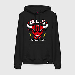 Толстовка-худи хлопковая женская Chicago Bulls est. 1966, цвет: черный