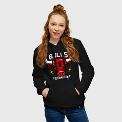 Толстовка-худи хлопковая женская Chicago Bulls est. 1966, цвет: черный — фото 2