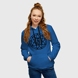 Толстовка-худи хлопковая женская Slipknot Pentagram, цвет: синий — фото 2