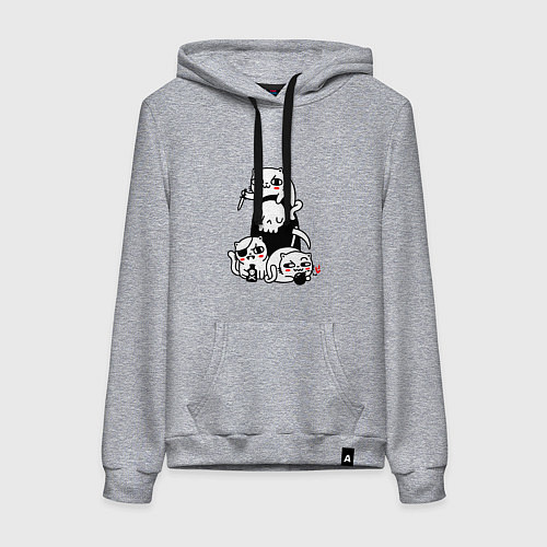 Женская толстовка-худи CAT GOT YOUR SOUL / Меланж – фото 1