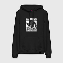 Толстовка-худи хлопковая женская Predator Activity is High, цвет: черный