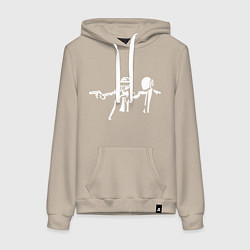 Толстовка-худи хлопковая женская Daft Punk, цвет: миндальный