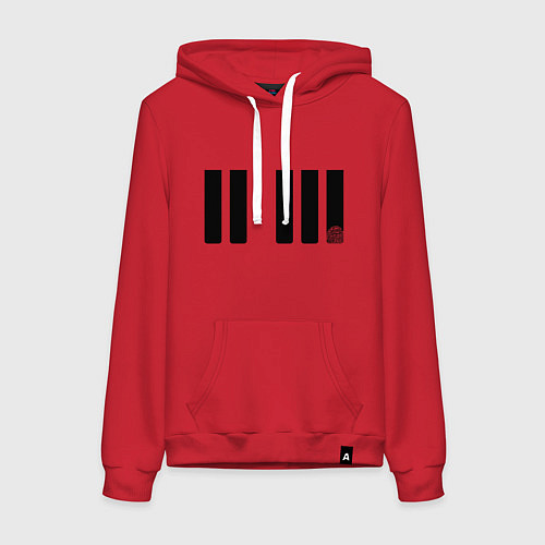 Женская толстовка-худи Отпечаток ноты / Красный – фото 1