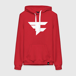 Толстовка-худи хлопковая женская FAZE Symbol, цвет: красный