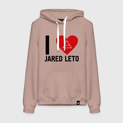 Толстовка-худи хлопковая женская I love Jared Leto, цвет: пыльно-розовый