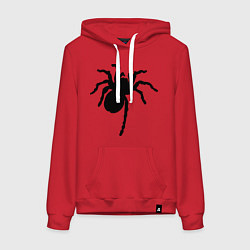 Толстовка-худи хлопковая женская Черный паук, цвет: красный