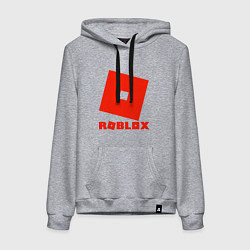 Толстовка-худи хлопковая женская Roblox Logo, цвет: меланж