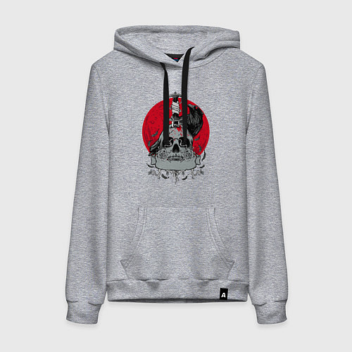 Женская толстовка-худи Ворон / Меланж – фото 1