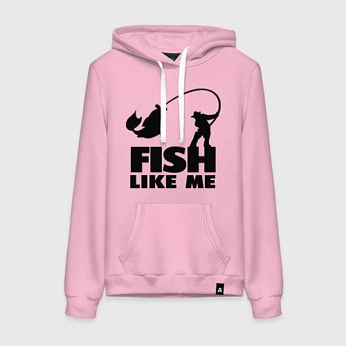 Женская толстовка-худи Fish like me / Светло-розовый – фото 1