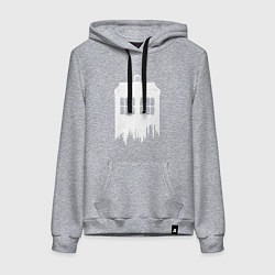 Толстовка-худи хлопковая женская Тардис white - Доктор Кто, цвет: меланж