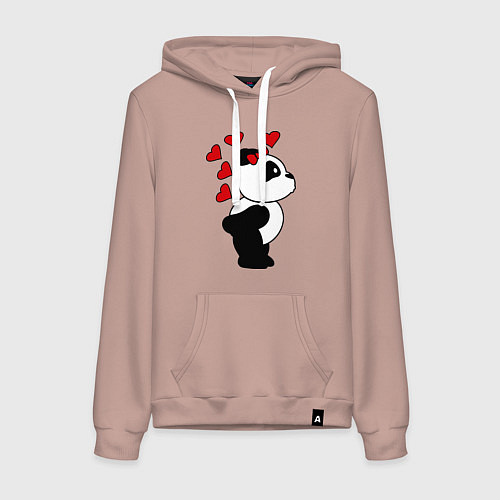 Женская толстовка-худи Поцелуй панды: для нее / Пыльно-розовый – фото 1