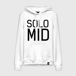 Толстовка-худи хлопковая женская Solo mid, цвет: белый