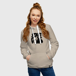 Толстовка-худи хлопковая женская JoJo, цвет: миндальный — фото 2