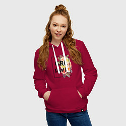 Толстовка-худи хлопковая женская GRL PWR, цвет: маджента — фото 2