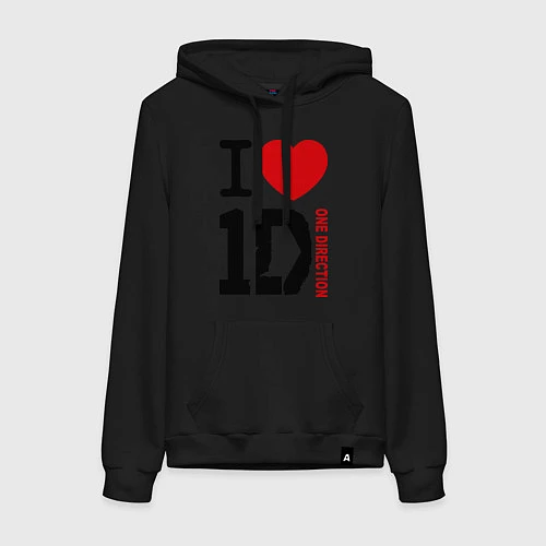 Женская толстовка-худи I love 1D / Черный – фото 1