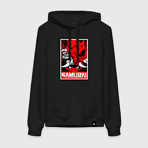 Женская толстовка-худи Cyberpunk 2077: Samurai Poster / Черный – фото 1