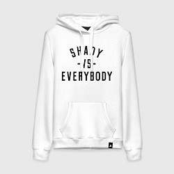 Толстовка-худи хлопковая женская Shady vs everybody, цвет: белый