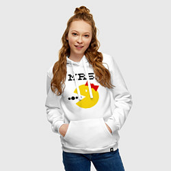 Толстовка-худи хлопковая женская Mrs. Pac-Man, цвет: белый — фото 2