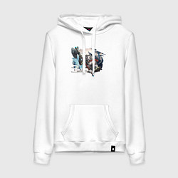 Толстовка-худи хлопковая женская Кого затанчить?, цвет: белый