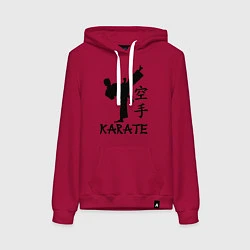 Толстовка-худи хлопковая женская Karate craftsmanship, цвет: маджента