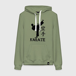 Толстовка-худи хлопковая женская Karate craftsmanship, цвет: авокадо