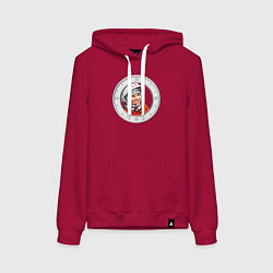 Толстовка-худи хлопковая женская Гагарин ?? 1, цвет: маджента