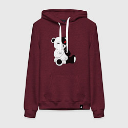 Толстовка-худи хлопковая женская Monokuma, цвет: меланж-бордовый