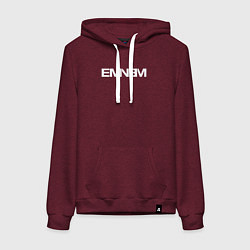 Толстовка-худи хлопковая женская EMINEM, цвет: меланж-бордовый