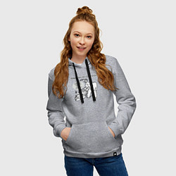 Толстовка-худи хлопковая женская Кошмарный сон стоматолога, цвет: меланж — фото 2