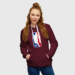 Толстовка-худи хлопковая женская NBA Kobe Bryant, цвет: меланж-бордовый — фото 2