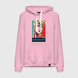 Толстовка-худи хлопковая женская Джорно Джованна, цвет: светло-розовый