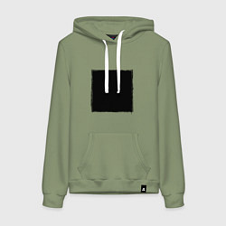 Толстовка-худи хлопковая женская ЧЕРНЫЙ КВАДРАТ, цвет: авокадо