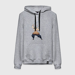 Толстовка-худи хлопковая женская KIMETSU NO YAIBA, цвет: меланж