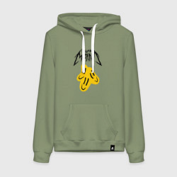 Толстовка-худи хлопковая женская ПОШЛАЯ МОЛЛИ, цвет: авокадо