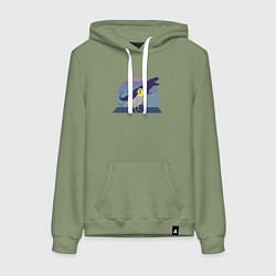 Толстовка-худи хлопковая женская Рекс 1, цвет: авокадо