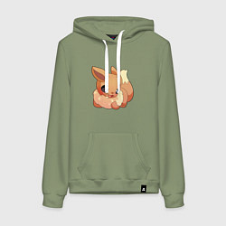 Толстовка-худи хлопковая женская Иви, цвет: авокадо