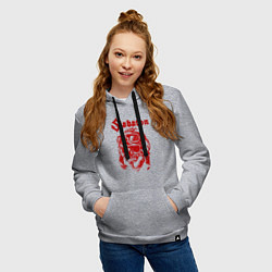 Толстовка-худи хлопковая женская Sabaton, цвет: меланж — фото 2