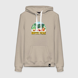 Толстовка-худи хлопковая женская ЮЖНЫЙ ПАРК, цвет: миндальный